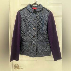 Burberry Quilted Collared Jacket blue and purple color sz S (36)